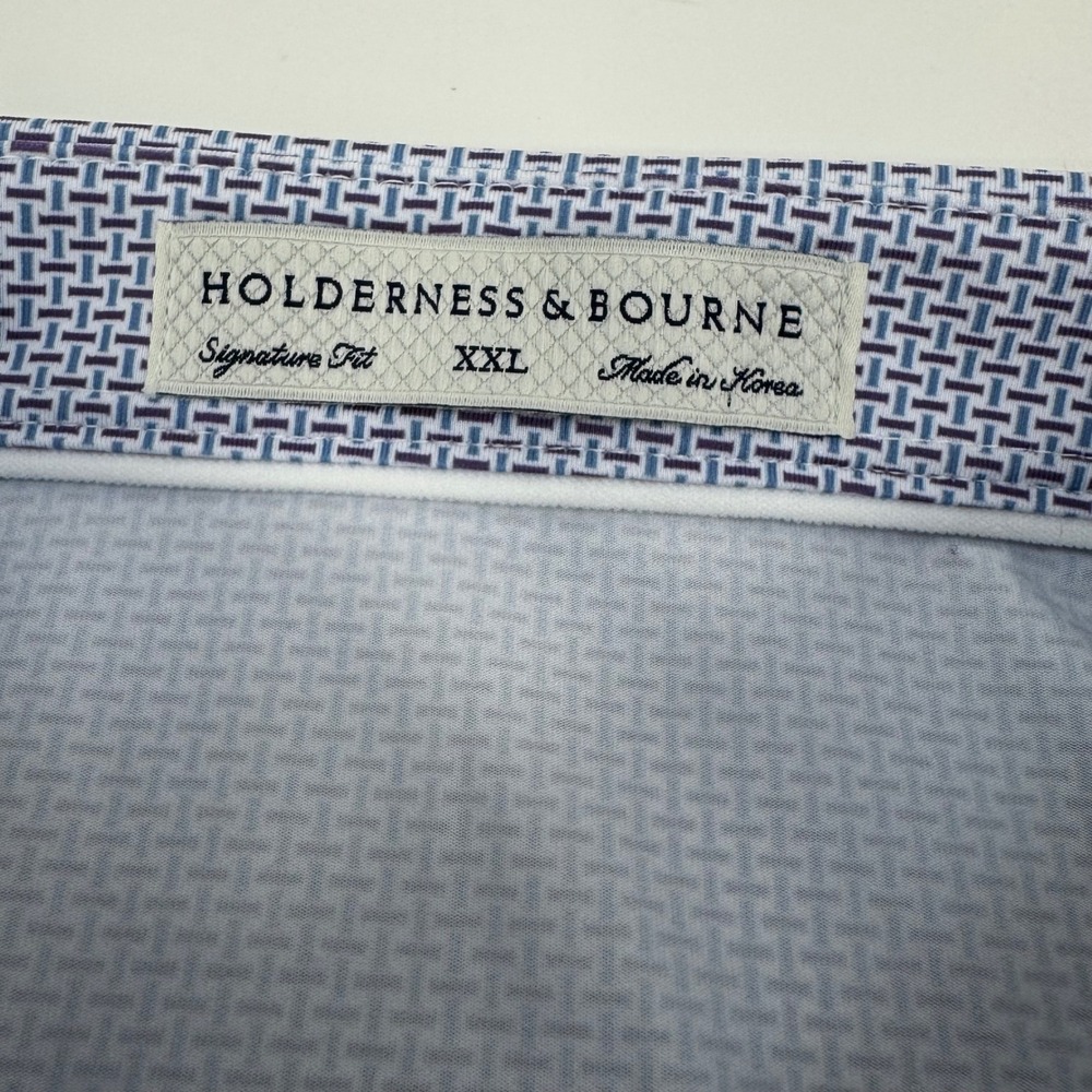 NWT Holderness & Bourne Polo The Davis Shirt XXL Bedford & Amherst Blue Purple - Picture 4 of 10